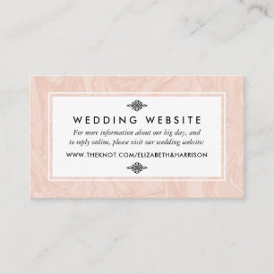 Marbled Rose Elegant Vintage Wedding Website Begleitkarte