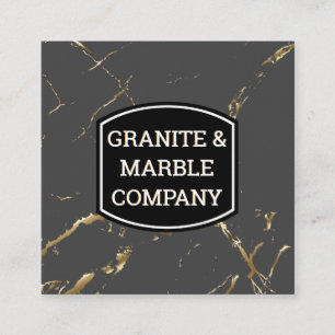 Marbled Slab Granit Gold Textur Hintergrund Quadratische Visitenkarte