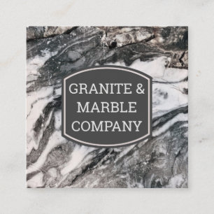 Marbled Slab   Granit Quadratische Visitenkarte