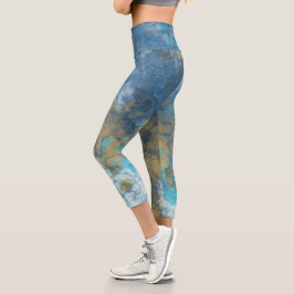 Marbled Stone Capri Leggings