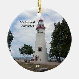 Marblehead Leuchtturm-Kreisverzierung Keramik Ornament