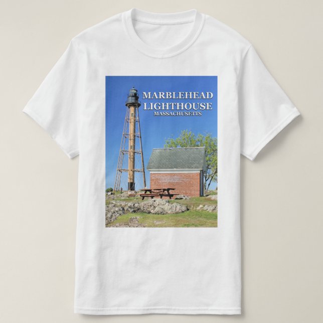 Marblehead Leuchtturm, Massachusetts-T - Shirt (Design vorne)