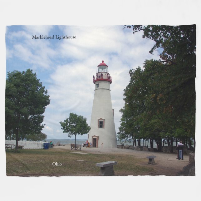 Marblehead-Leuchtturmdecke Fleecedecke (Vorderseite (Horizontal))