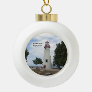 Marblehead Leuchtturmverzierung Keramik Kugel-Ornament