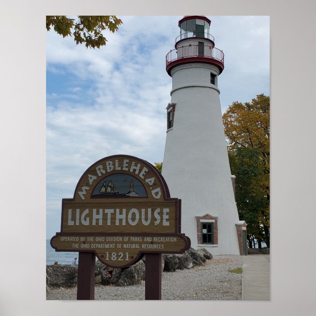 Marblehead Lighthouse in Marblehead, OH, erschaffe Poster (Vorne)