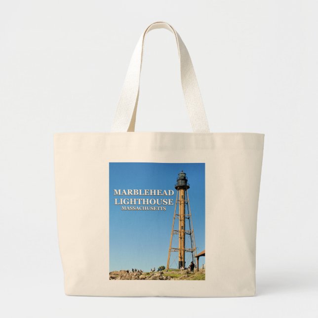 Marblehead Lighthouse, Massachusetts Tote Bag Jumbo Stoffbeutel (Vorne)