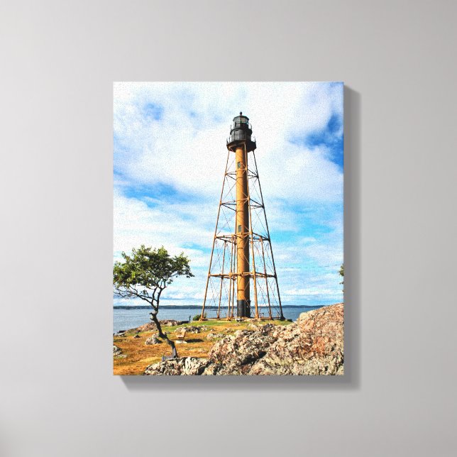 Marblehead Lighthouse Massachusetts Wrapped Canvas Leinwanddruck (Vorderseite)