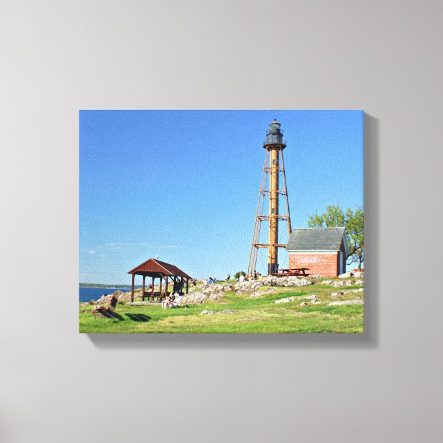 Marblehead Lighthouse Massachusetts Wrapped Canvas Leinwanddruck (Vorderseite)