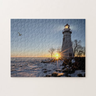 Marblehead Lighthouse Winter Sunrise Puzzle
