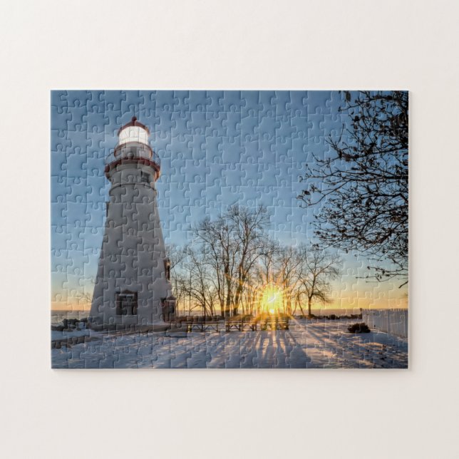 Marblehead Lighthouse Winter Sunrise Puzzle (Horizontal)