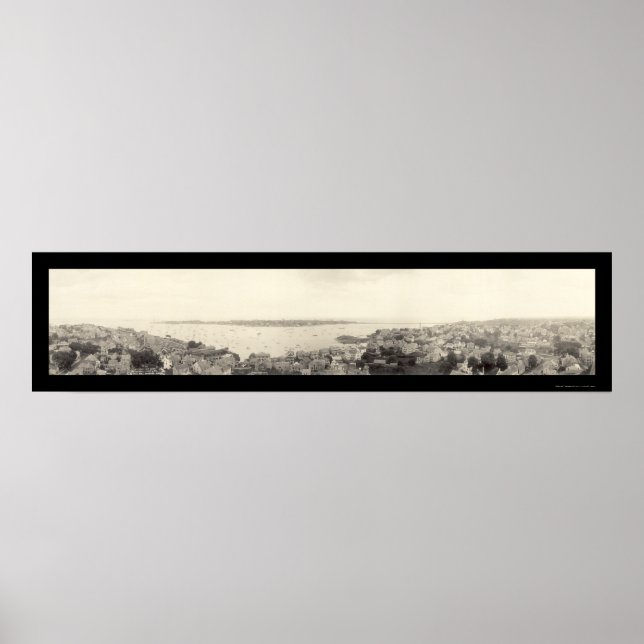 Marblehead MA Birdseye Foto 1912 Poster (Vorne)