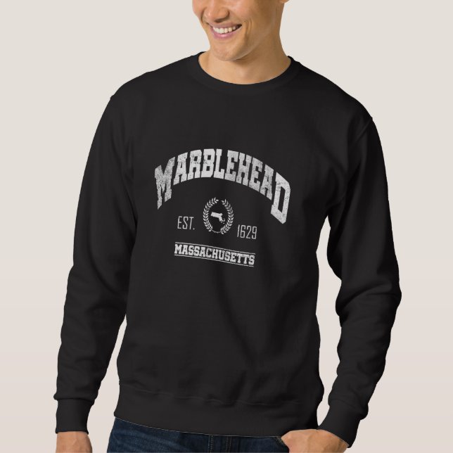 Marblehead MA Massachusetts Vintager Rückschlag Sweatshirt (Vorderseite)