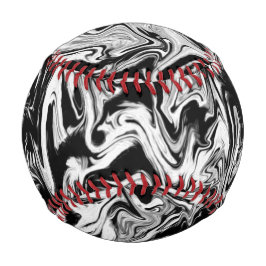 Marbleied Black and White Modern Abstrakt Artwork Baseball
