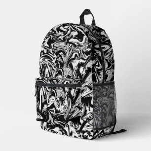 Marbleied Black and White Modern Abstrakt Artwork Bedruckter Rucksack
