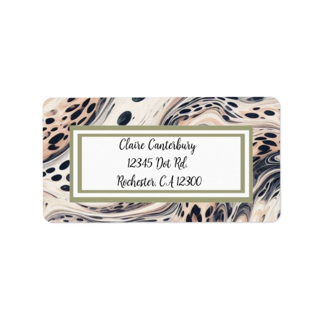 Marbleied Leopard Muster Personalisiert Adressaufkleber (Vorne)