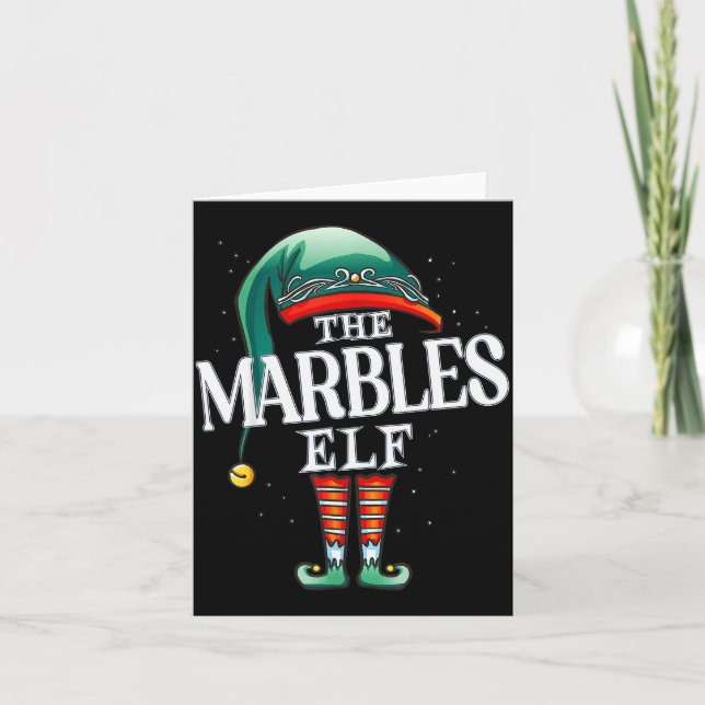 Marbles Elf Christmas Group Xmas Pajama Party  Karte (Vorderseite)