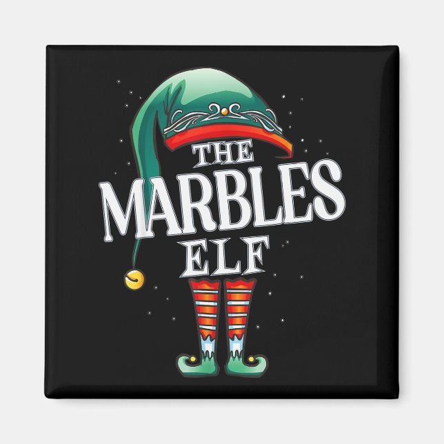 Marbles Elf Christmas Group Xmas Pajama Party  Magnet (Vorne)