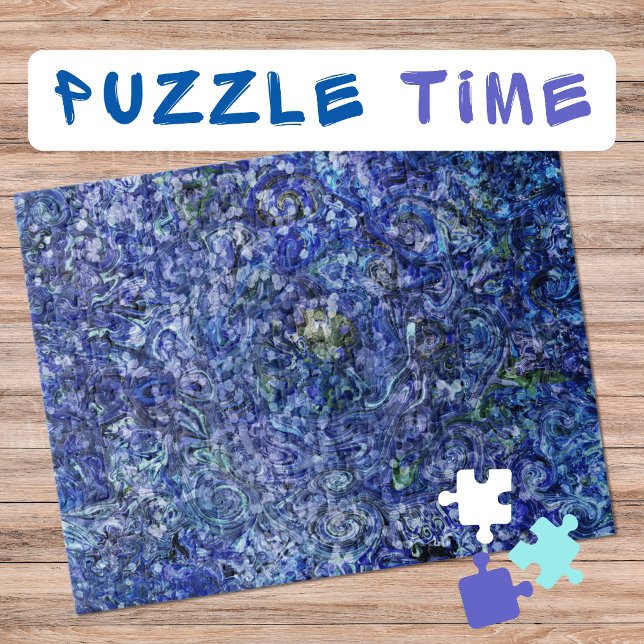 Marbling Art Februar tiefe blaue Rose - schwierig Puzzle (Von Creator hochgeladen)
