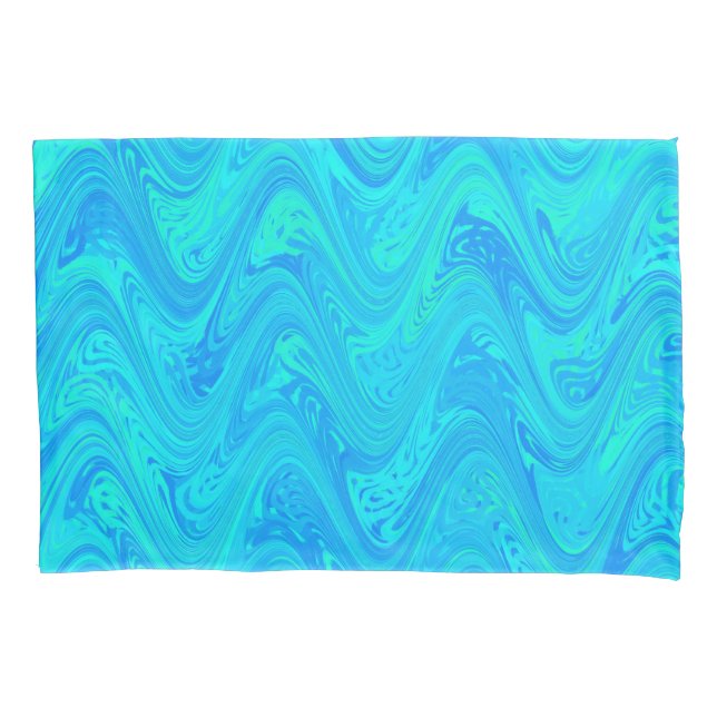 Marbling Blue Green Pattern Kissenbezug (Vorderseite)