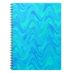 Marbling Blue Green Pattern Notizblock