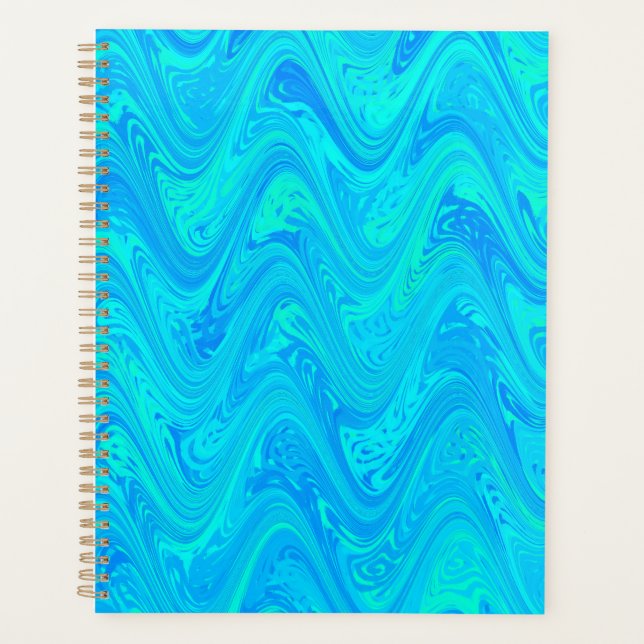 Marbling Blue Green Pattern Planer (Vorderseite)