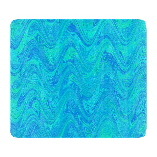 Marbling Blue Green Pattern Schneidebrett (Vorderseite)