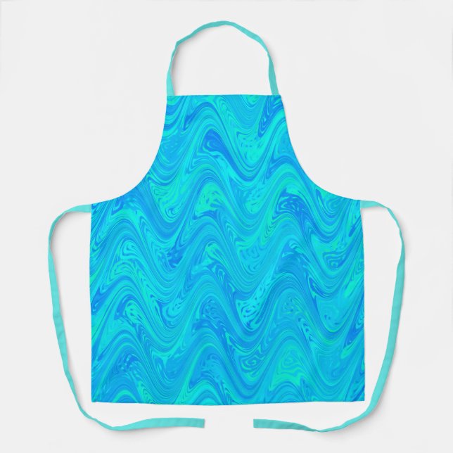 Marbling Blue Green Pattern Schürze (Vorderseite)