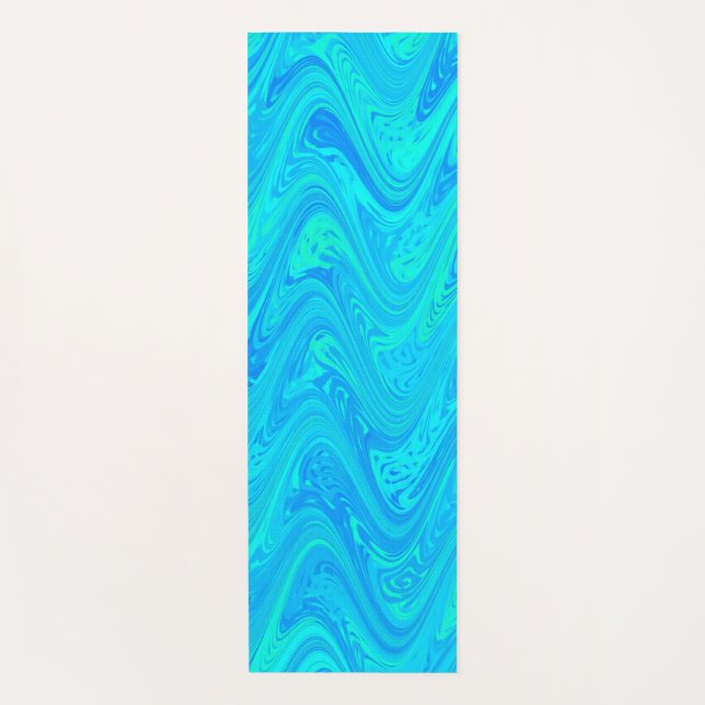 Marbling Blue Green Pattern Yogamatte (Vorderseite)