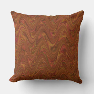 Marbling Brown Orange Green Pattern Kissen