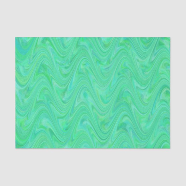 Marbling Green Blue Pattern Seidenpapier (Vorderseite)