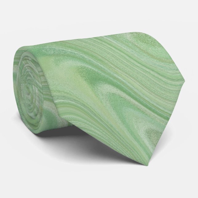 Marbling Green Pattern Krawatte (Gerollt)