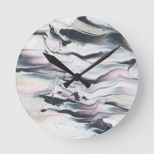 Marbling V Crop Runde Wanduhr