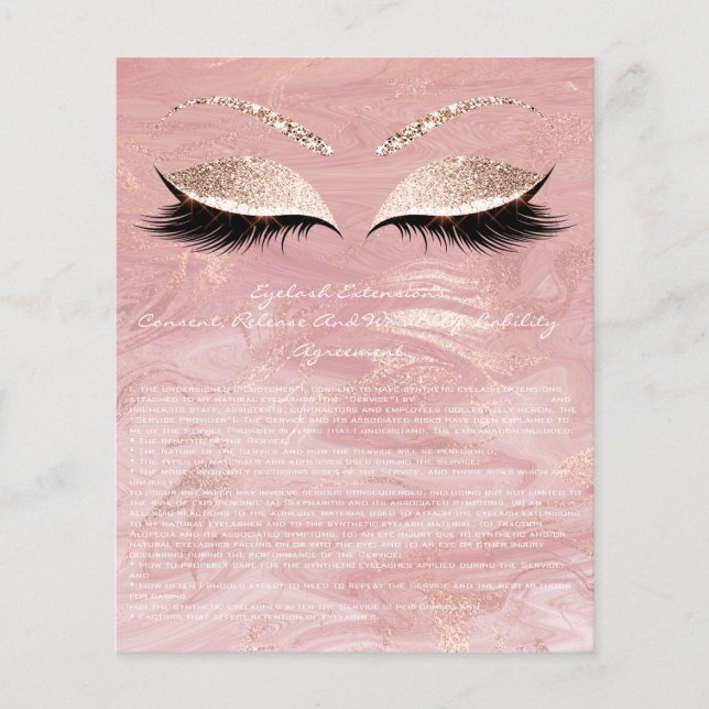 Marbor der Eyelash Extension Liability Waiver Rose Flyer (Vorne)