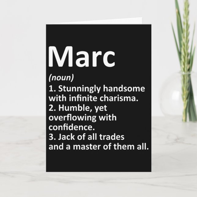 Marc Definition Personalized Name Funny Birthday G Karte (Vorderseite)