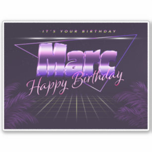 Marc Name Vorname lila retro Sticker Geburtstag