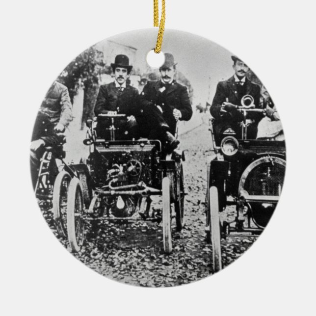 Marcel (d.1903) und Louis (1877-1944) Renault driv Keramikornament (Vorne)