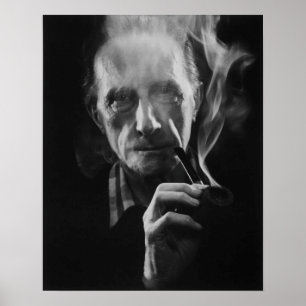 Marcel Duchamp (mit Pfeife) Kunstdruckerei Poster