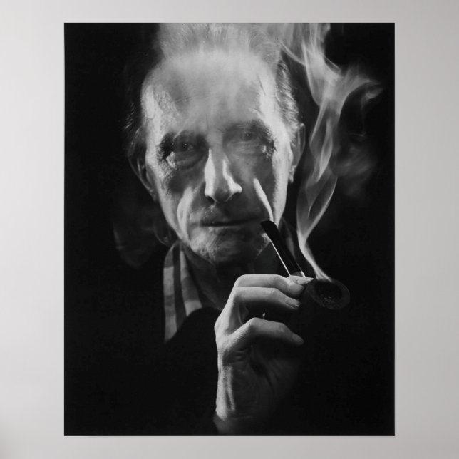 Marcel Duchamp (mit Pfeife) Kunstdruckerei Poster (Vorne)