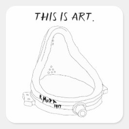 Marcel Duchamp's Fountain R.Mutt 1917 Quadratischer Aufkleber