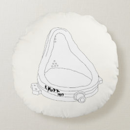 Marcel Duchamp's Fountain R.Mutt 1917 Rundes Kissen