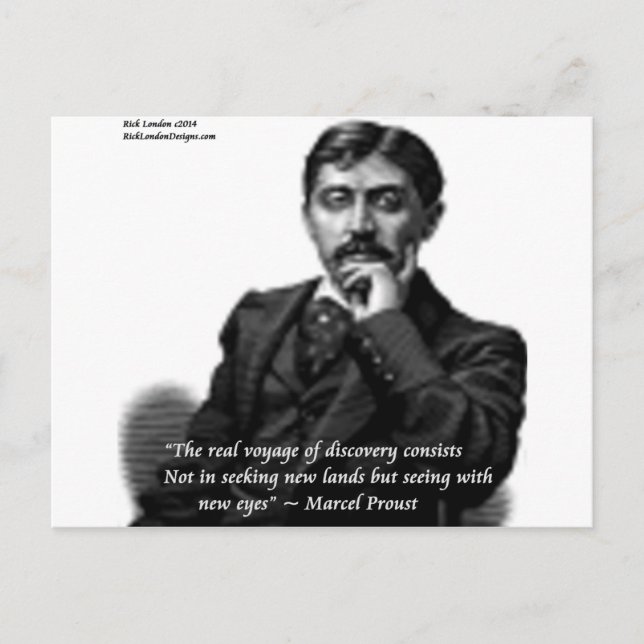 Marcel Proust & Famous Zitat Postkarte (Vorderseite)