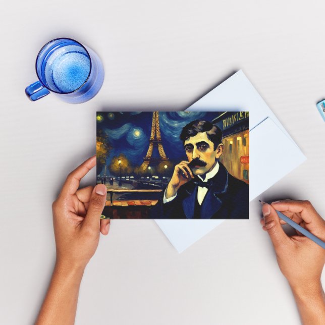 Marcel Proust in Paris - Fantasie Feiertagspostkarte (Von Creator hochgeladen)