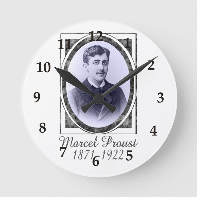 Marcel Proust Runde Wanduhr (Vorderseite)