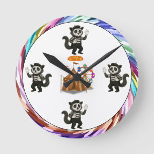 Marcel, Zibetkatze-Mime Runde Wanduhr
