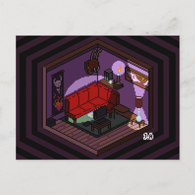 Marceline Vampire Dark Living Room Pixel Art Postkarte (Vorderseite)