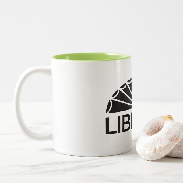 Marcellus Township Wood Memorial Library Coffee Mu Zweifarbige Tasse (Mit Donut)