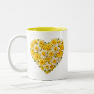 March Birth Flower Daffodil Heart Zweifarbige Tasse