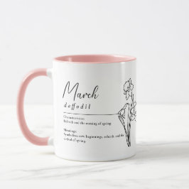 March Birth Month Flower Daffodil Minimalist Tasse