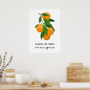 Marche aux fruits orange poster