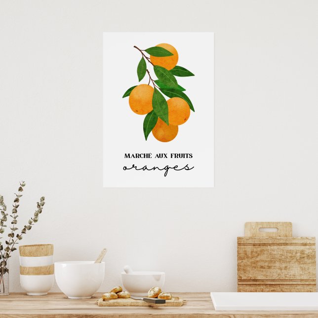 Marche aux fruits orange poster (Küche)
